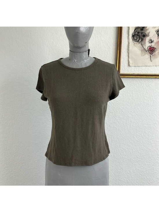 Reformation Tops - Reformation Ribbed Scoop Neck Short Sleeve T Shirt